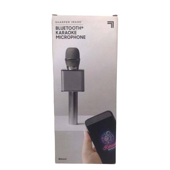 Sharper Image Bluetooth Karaoke Microphone Silver - Picture 1 of 8